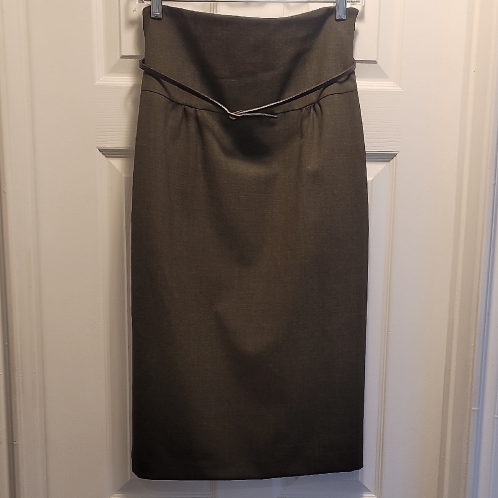 Laundry By Shelli Segal Olive Green High Waisted Pencil Skirt Size 8